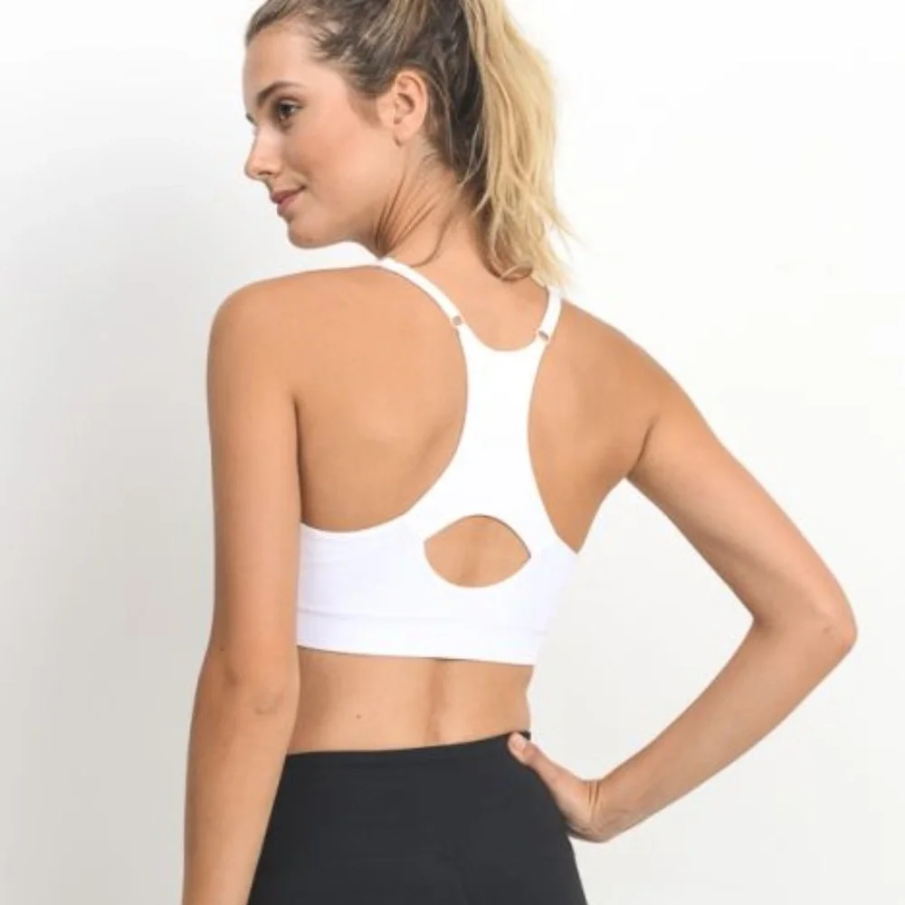 Seamless Cut-Out Racerback Athleisure Bra - Picture 1 of 4